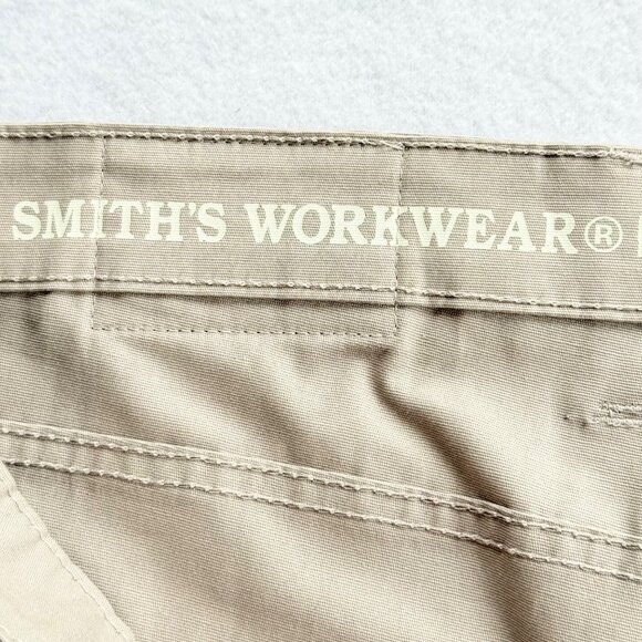 NWT Smiths Workwear Men Relaxed 5-Pocket Stretch Light Stone Canvas Pants 36x34 - Picture 6 of 12